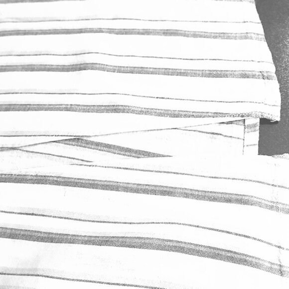 Soft Flowy Striped Linen Curvy Sized Coastal Semi-Maxi Skirt| Sz. XXL - Picture 5 of 9